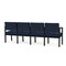 Lesro Lenox Steel 4 Seat Tandem Seating Metal Frame, Black, RF Blueberry Back, MD Ink Seat LS4103 - alternate 2